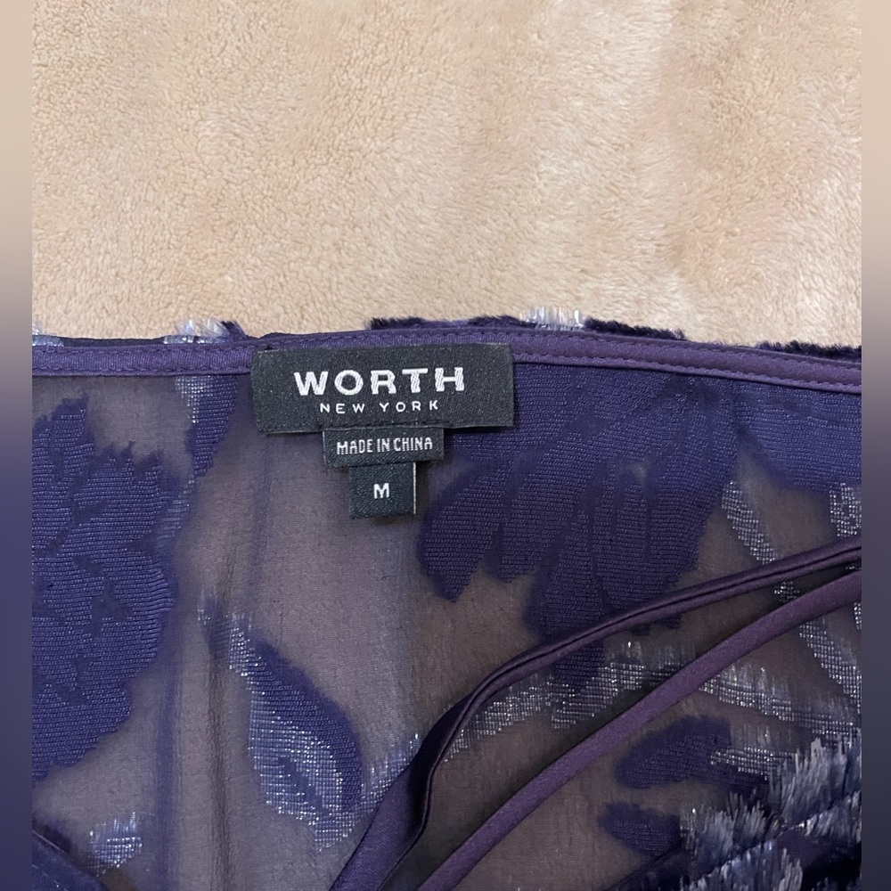 Worth Purple Floral Blouse size M - Picture 14 of 16